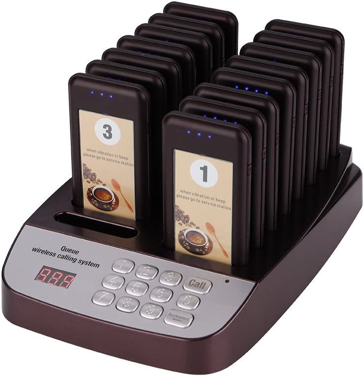 Daytech Portable Rechargeable Paging System for Restaurant Clinic Church Cafe Shop