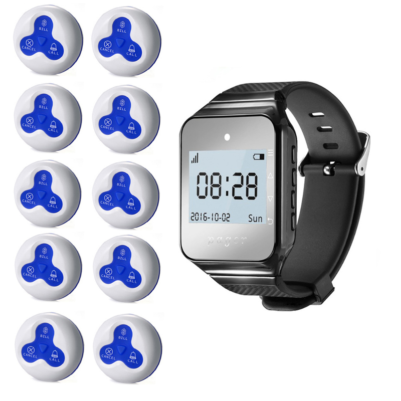 Waiter Paging System Wireless Wrist Watch Pager Wireless Restaurant Paging System