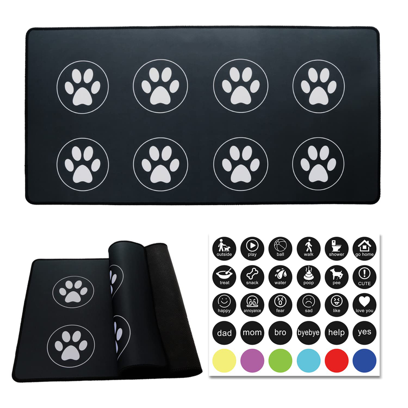 Daytech Dog Communication Buttons Mat,Anti-Skid Rubber Backing Dog Buttons Mat