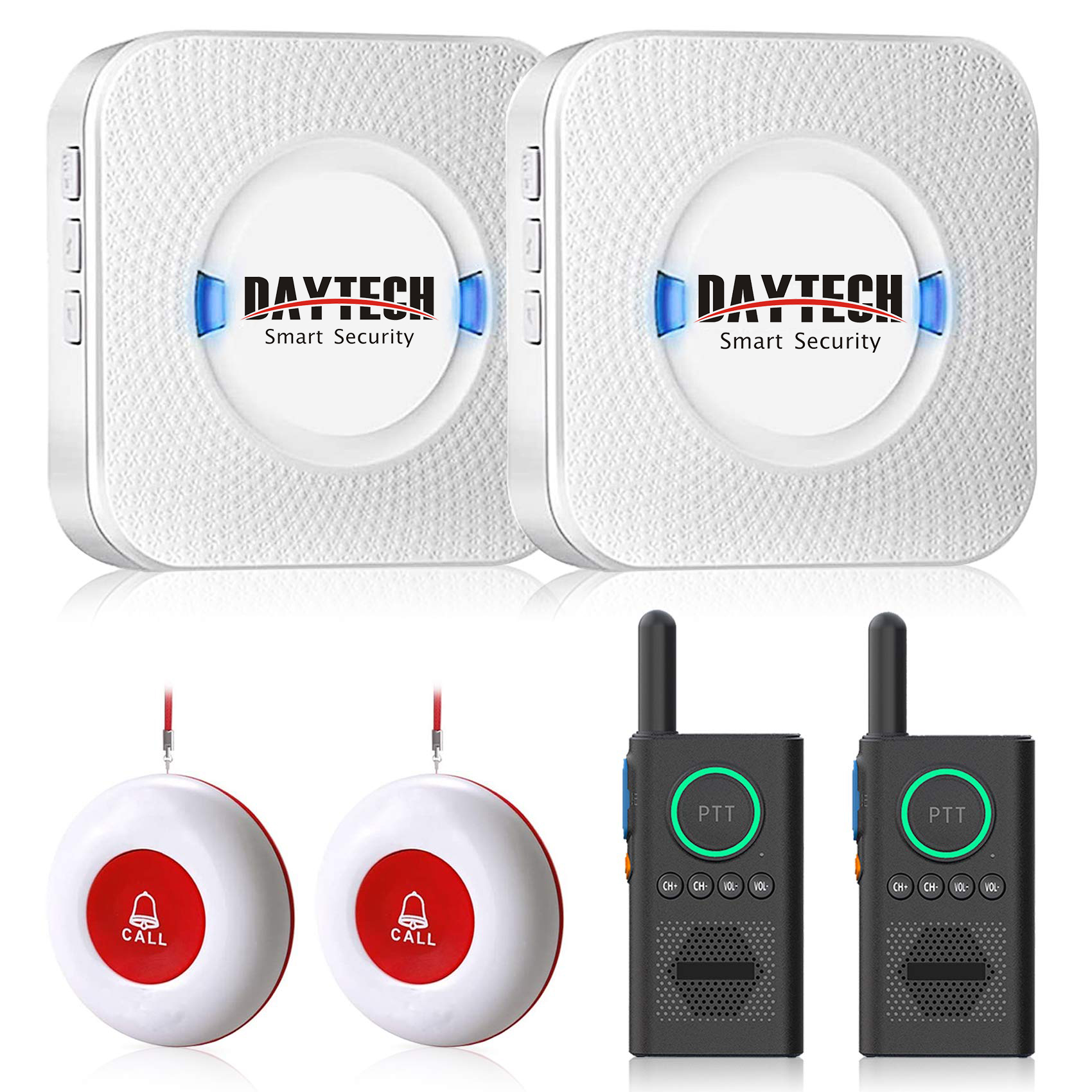Daytech Caregiver Pager Wireless Alert Button Home Intercom System Long Range 2 Way Radio for Elderly/Patient/Pregnant/Home/Office