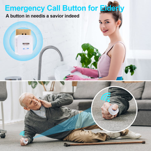 Daytech Caregiver Pager Wireless Call Button System Nurse Calling Alert for Elderly Seniors Patient 2 Plug-in Receivers 2 SOS Waterproof Transmitters/Buttons call bell