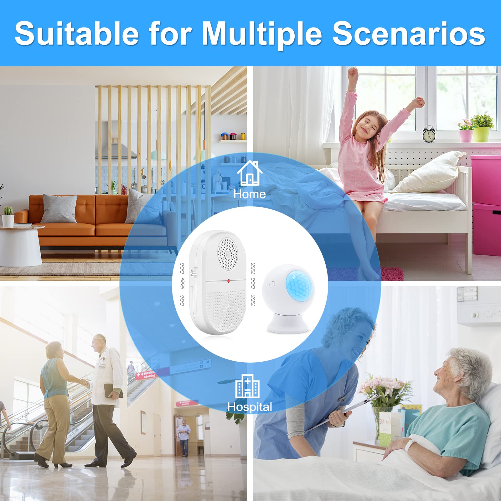 Bed Sensor Alarm Caregiver Pager Motion Sensor Alert Devices Fall