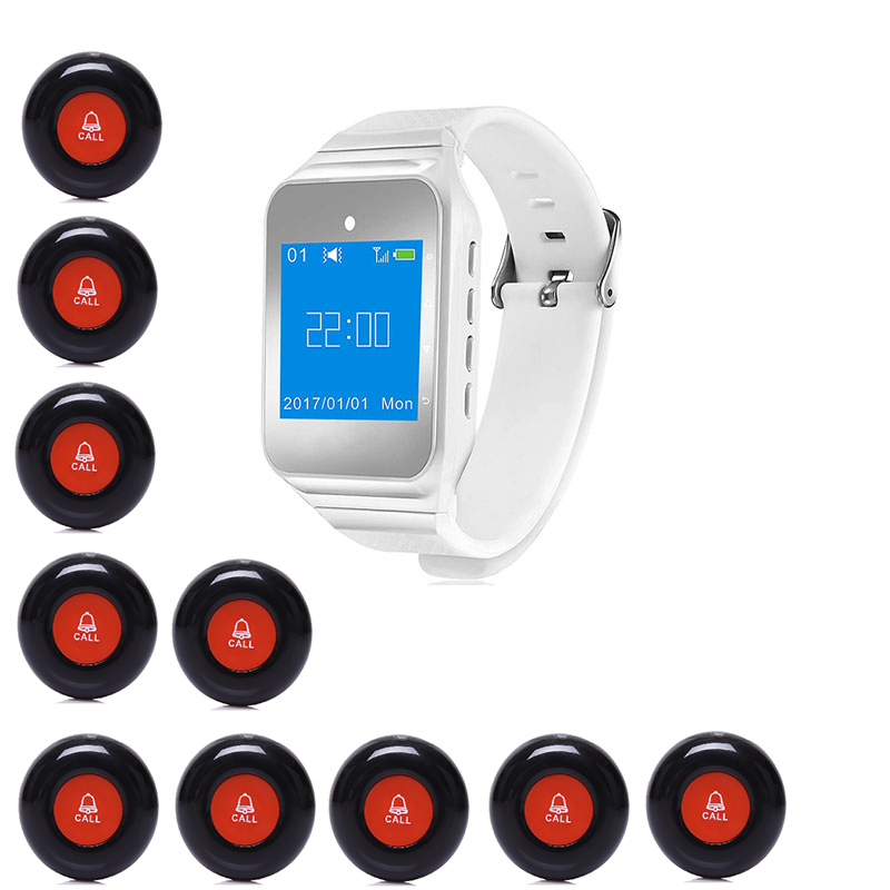 Daytech SW05 Wireless 300M Long Range Distance waiter calling watch pager Wrist Watch Pager for Restaurant Coffee Bar waiter watch pager