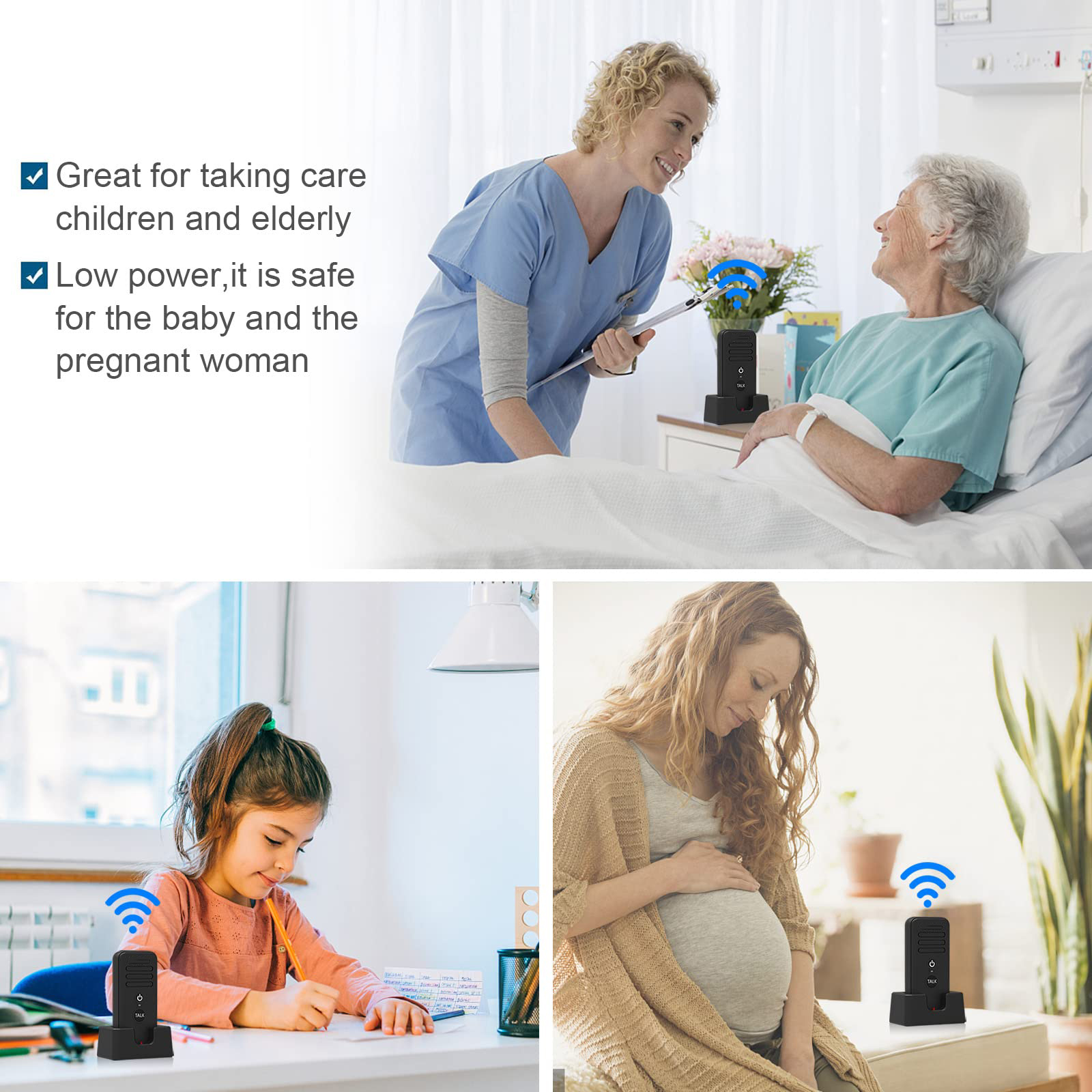 Daytech HI03 Nurse Calling System for Patient/Senior/Disabled/Nursery/Pregnant Wireless Home Intercom System