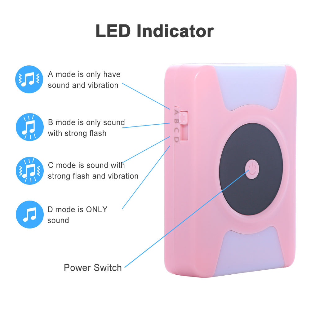 DIY Daytech 4 mode doorbell for deaf hearing impaired people CC21 wireless doorbell Vibration light and sound 3 in 1 rechargeable wireless caregiver pager call