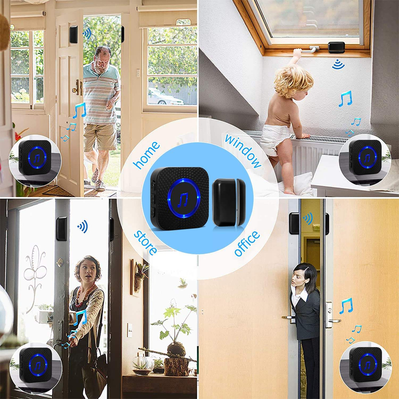 Daytech MC01 2-1 1 Receiver 2 Sensors Wireless Door Sensor Entry Chime