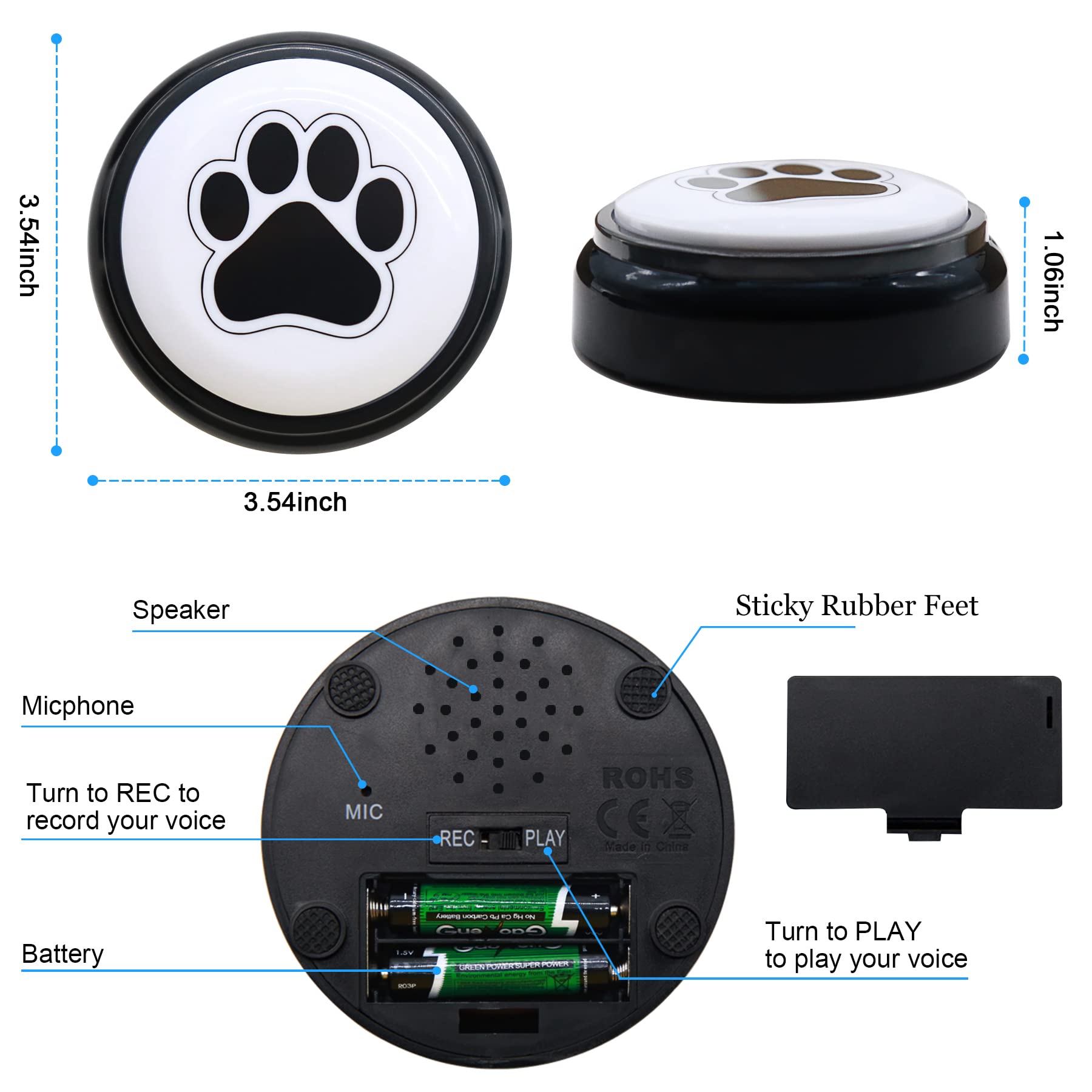 Dog Buttons for Communication Dogs Speech Training Buttons Talking
