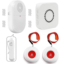 Caregiver Pager Call Button elderlyWireless SOS Call Button Vibration Pager Nurse Calling Alert System for Home Elderly Disabled Patient 2 SOS Call Buttons/Transmitters 2 Receivers