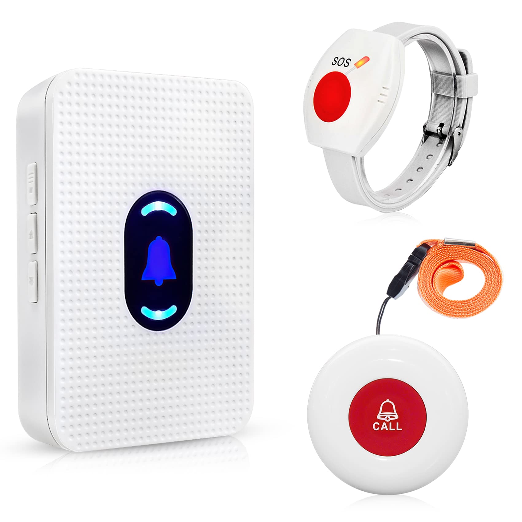 Daytech Wireless Caregiver Pager Call Button Elderly Medical Nurse Alert System for Elderly Monitoring/Seniors