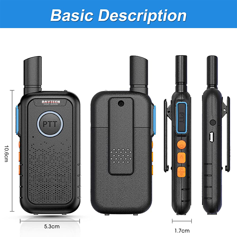 Daytech mini walkietalkie1.5 Miles Long Range 16 Channel System Wireless