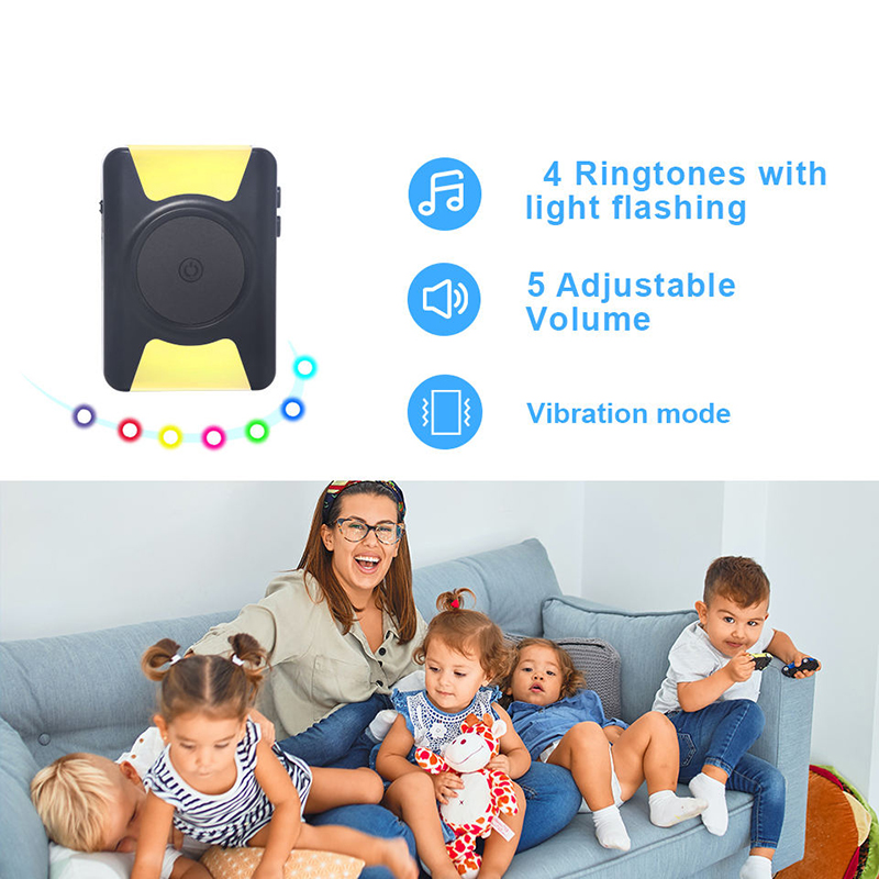 Daytech Vibration light and sound 3 in 1 doorbell also wireless caregiver pager ​for deaf hearing impaired people wireless doorbell