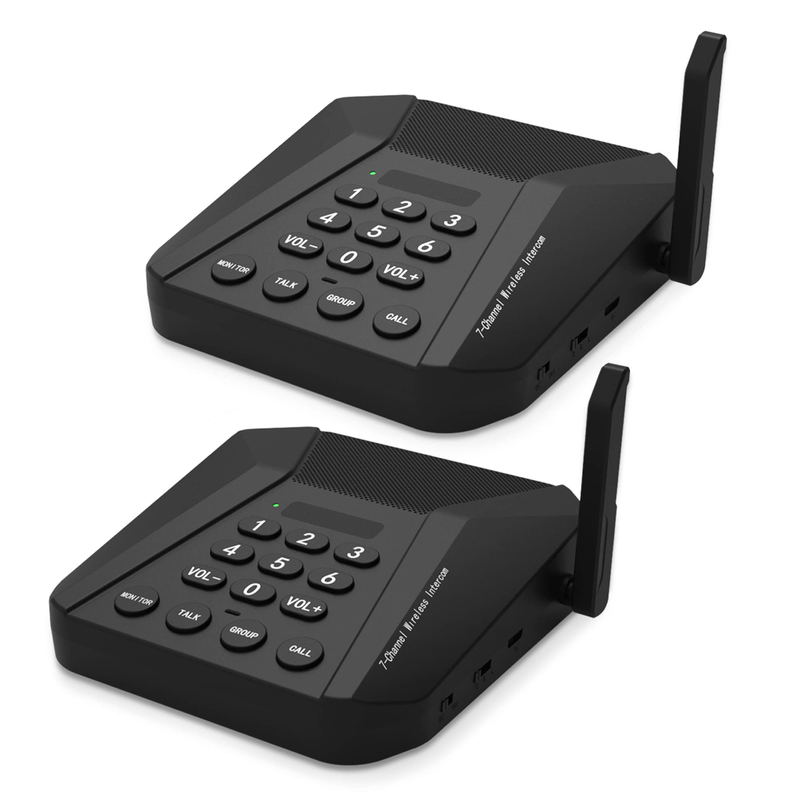 Daytech Wireless Intercom System 7 Channels 3 Code Security Room to Room Intercom System for Elderly