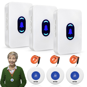 Daytech LC01 Nursing Home Pager 3 Plug in Receivers 3 Caregiver Call Buttons Panic Button
