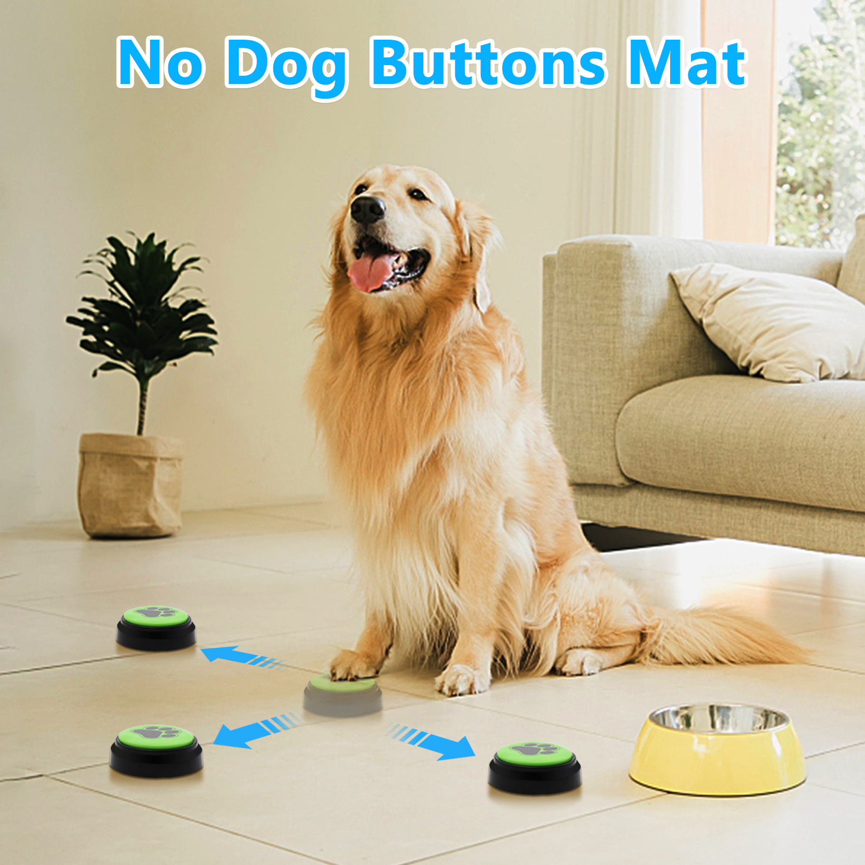 Dog Communication Buttons Mat,AntiSkid Rubber Backing Dog Buttons Mat