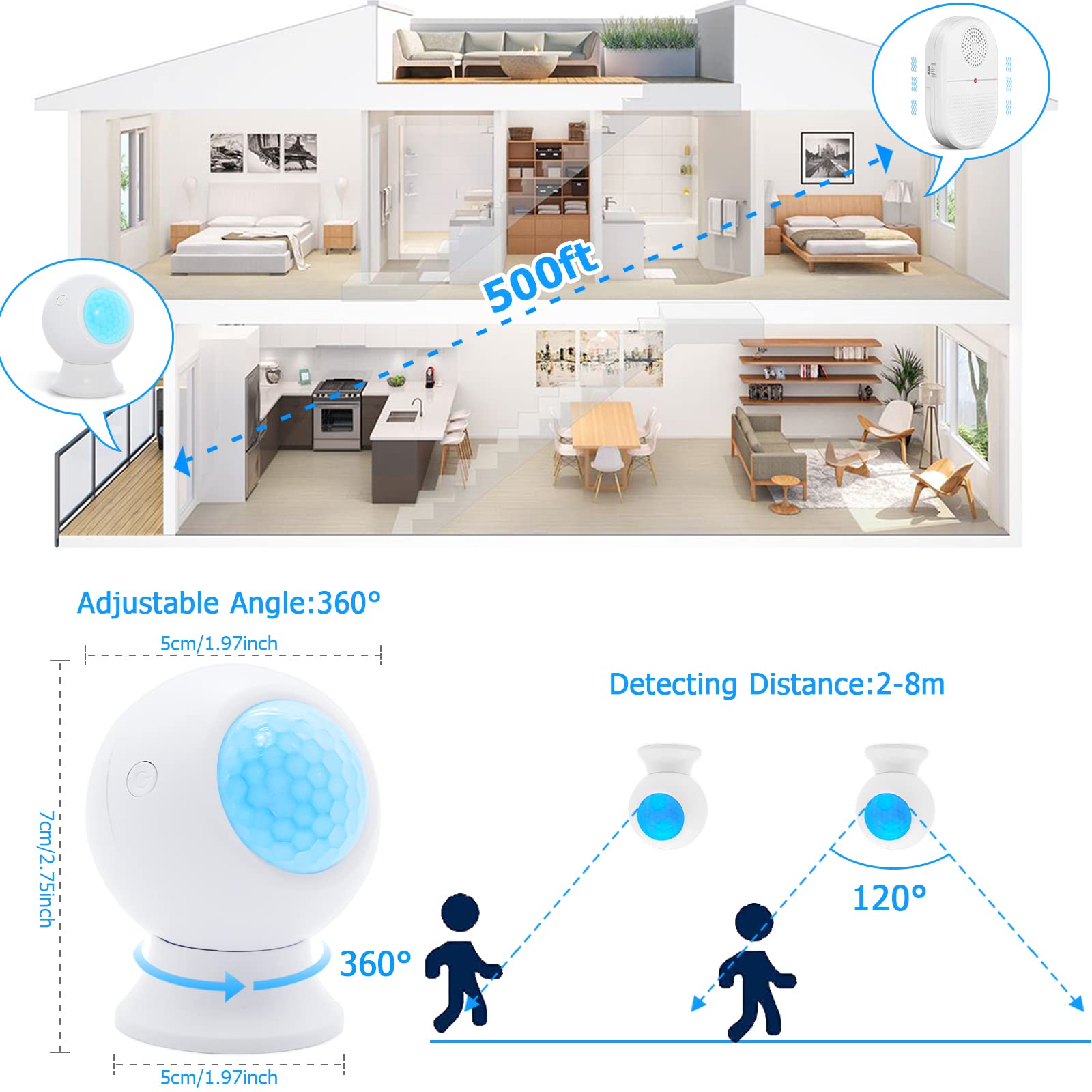 Daytech VP02JF Bed Sensor Alarm Caregiver Pager 