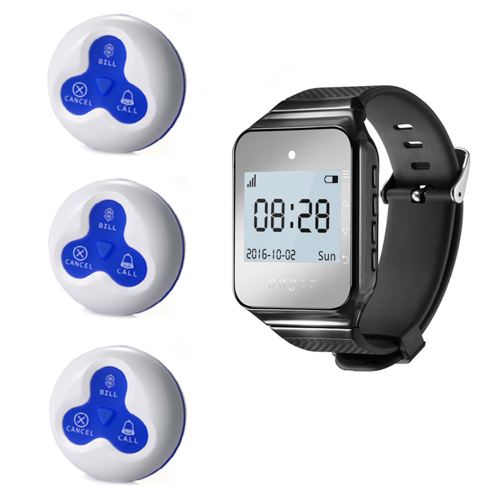 Daytech Pager For Restaurant Wireless Call System Waterproof Vibrating Wrist With Pager