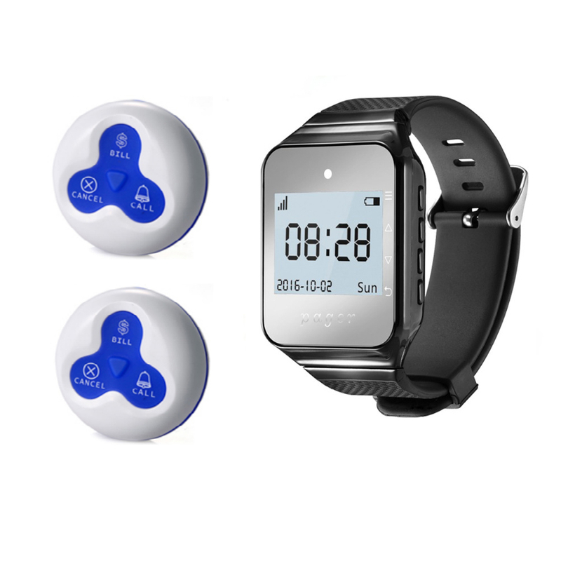 Restaurant Pager Waterproof Waiter Wristband Watch Pager Wireless Calling System for Plant Hospital