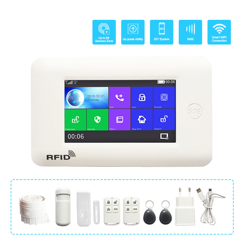 Daytech TA03-KIT1 Full Touch Color Screen Wireless WiFi GSM Alarm System