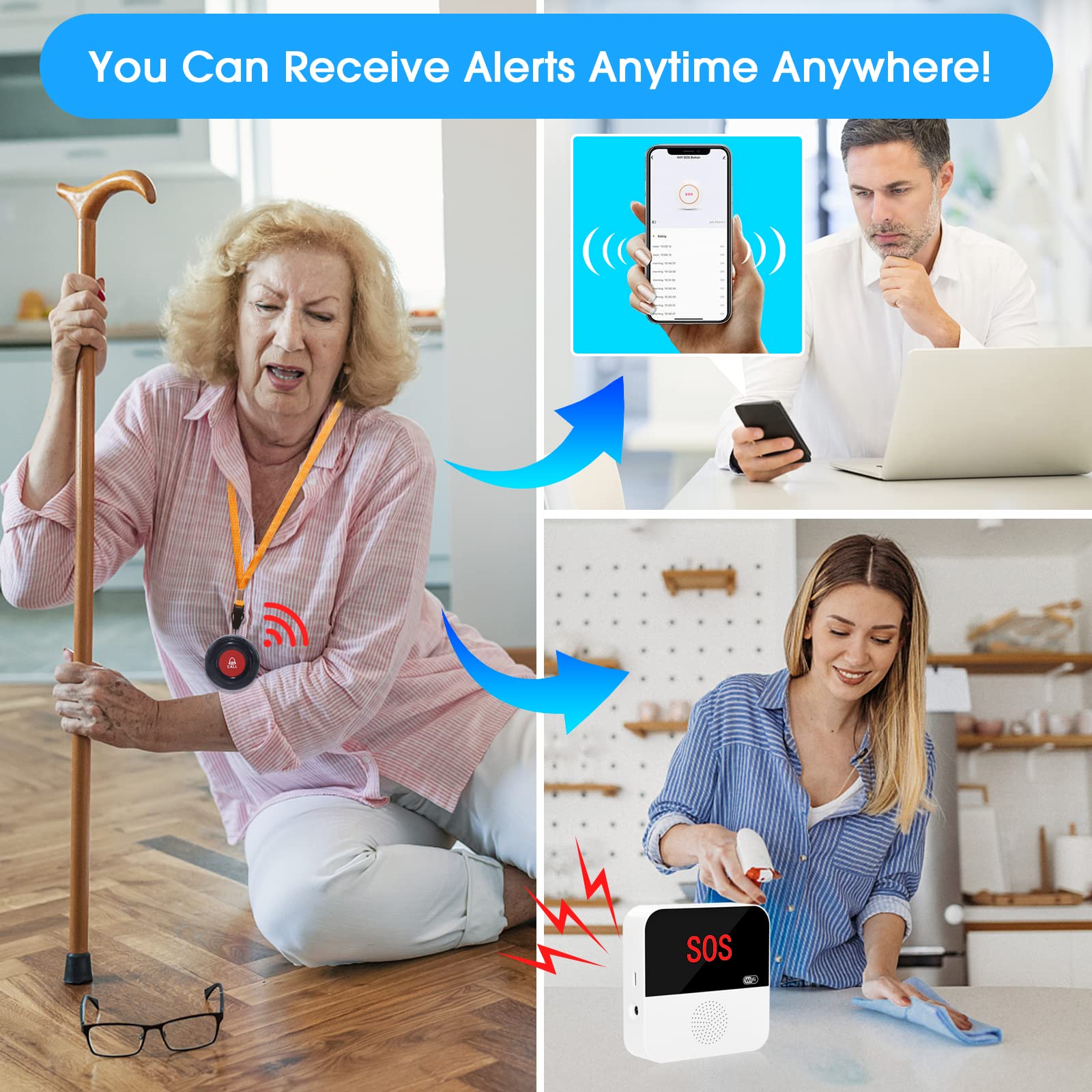Daytech TY03-1-2 Tuya Wifi Smart Wireless Caregiver Pager System