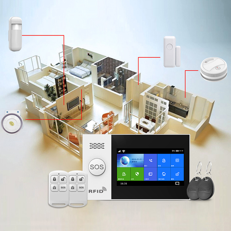 DAYTECH TA04-KIT3 Tuya APP Control Full Touch Screen Home Security WiFi GSM Alarm System