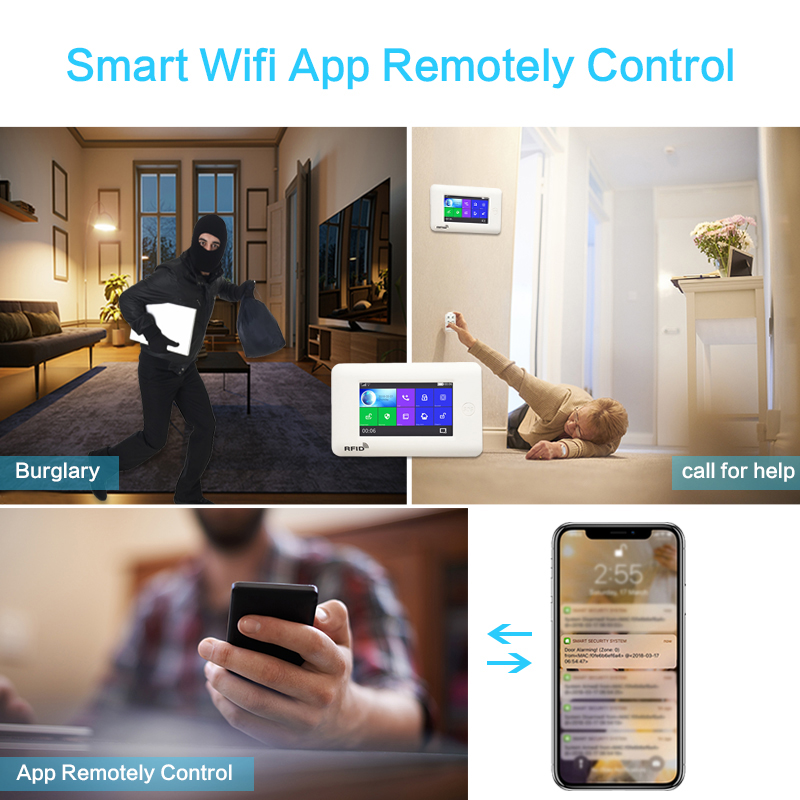 Daytech TA03WH-KIT3 Remote Control Tuya Smart WiFi GSM Home Alarm Kit